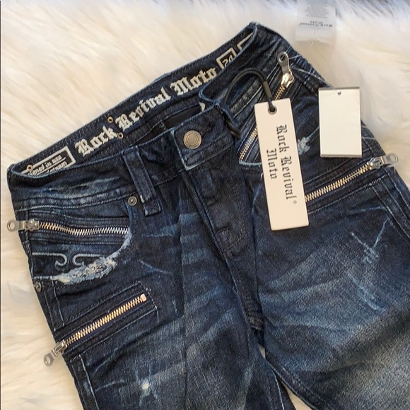 Women’s Rock Revival Skinny Zip Moto Jeans - Picture 3 of 6